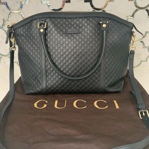 GUCCI Authentic Microguccissima Medium Dome Bag Black
